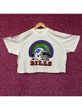Junk Food Clothing NFL Buffalo Bills Game Time Mock Neck Crop Tee  XL